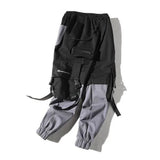 HERREN CARGO HOSE MIT GURT GRAU SCHWARZ