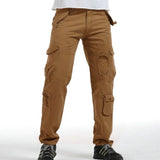 HERREN CARGO HOSE MIT RUNDEN TASCHEN UND GERADEM SCHNITT Braun / XS