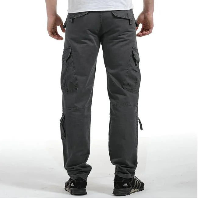 HERREN CARGO HOSE MIT RUNDEN TASCHEN UND GERADEM SCHNITT