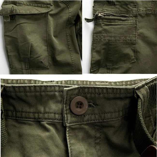 HERREN CARGO HOSE MIT RUNDEN TASCHEN UND GERADEM SCHNITT