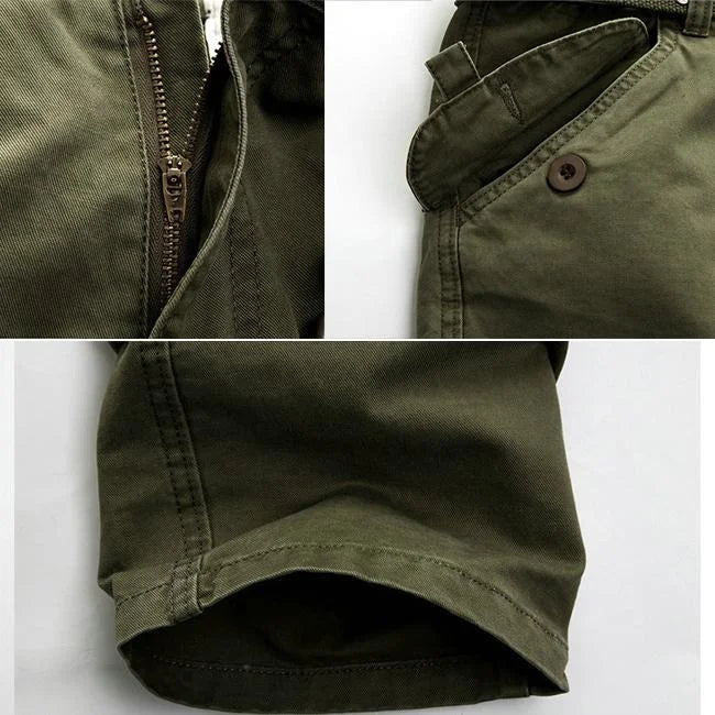 HERREN CARGO HOSE MIT RUNDEN TASCHEN UND GERADEM SCHNITT