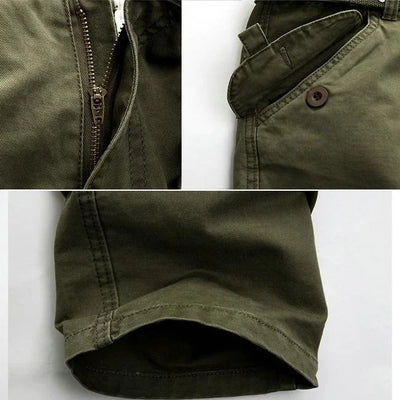 HERREN CARGO HOSE MIT RUNDEN TASCHEN UND GERADEM SCHNITT