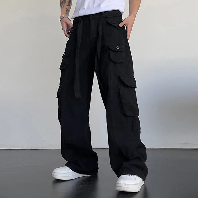 HERREN CARGO HOSE MIT WEITEM SCHNITT Schwarz / S