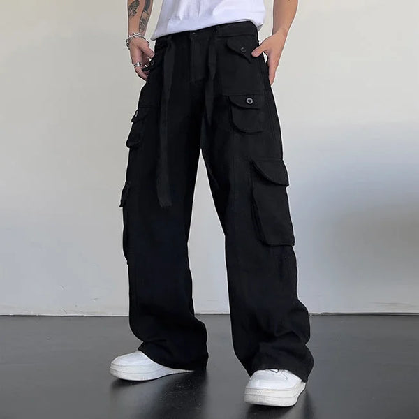 HERREN CARGO HOSE MIT WEITEM SCHNITT Schwarz / S