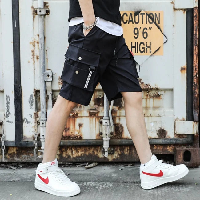 HERREN CARGO SHORTS BERMUDA Schwarz / S