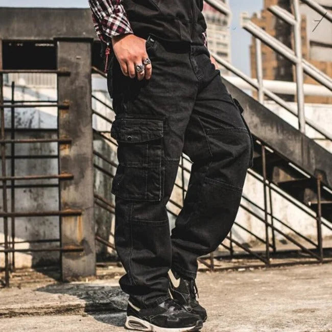 HERREN DENIM CARGO HOSE IN GROSSEN GRÖSSEN