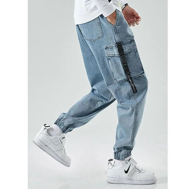 HERREN JEANS CARGO HOSE MIT GÜRTEL