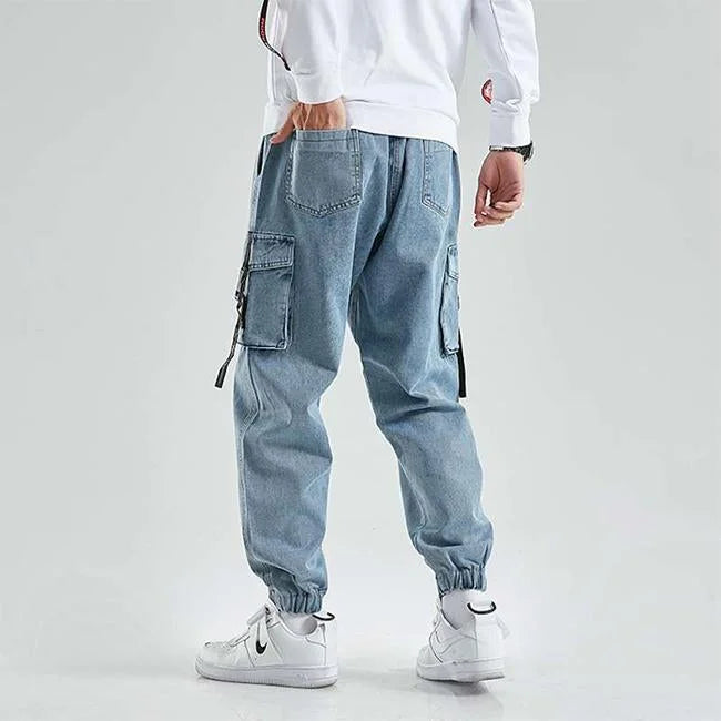 HERREN JEANS CARGO HOSE MIT GÜRTEL
