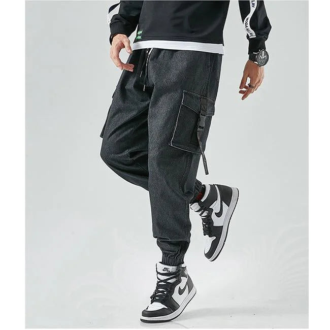 HERREN JEANS CARGO HOSE MIT GÜRTEL