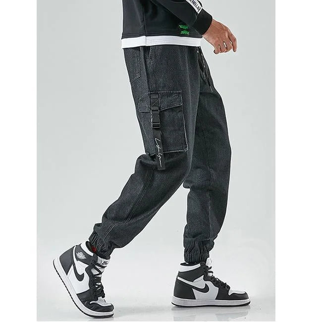 HERREN JEANS CARGO HOSE MIT GÜRTEL