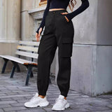 HOCH TAILLIERTE DAMEN CARGO JOGGER PANTS