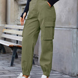 HOCH TAILLIERTE DAMEN CARGO JOGGER PANTS