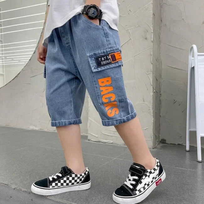 JEANS CARGO SHORTS FÜR KINDER Blau / 4 jahre