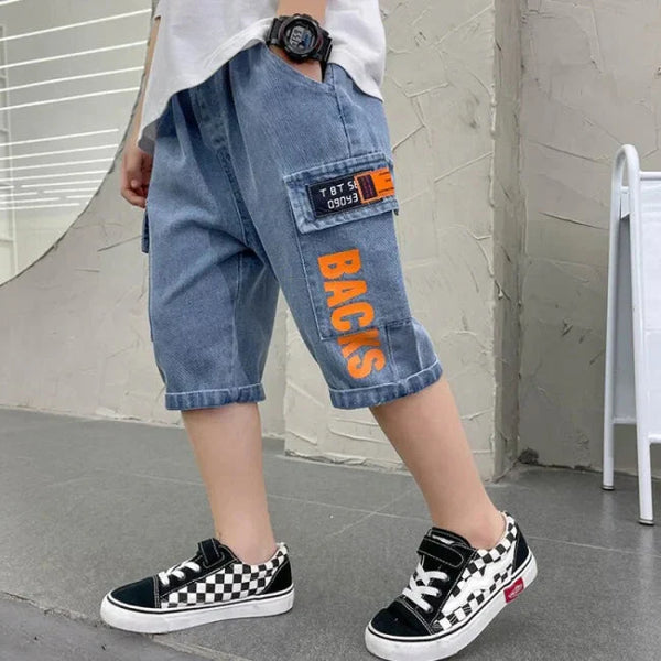 JEANS CARGO SHORTS FÜR KINDER Blau / 4 jahre