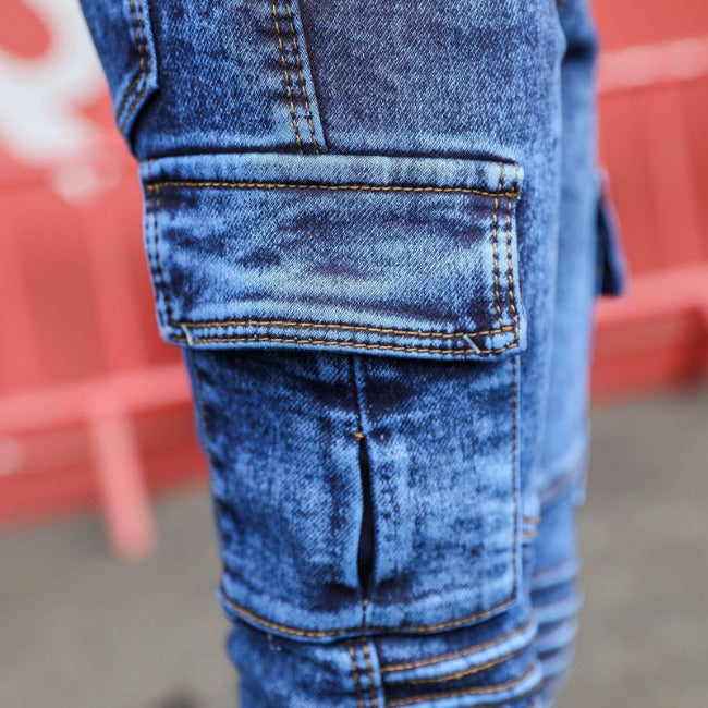 JUGEND CARGO JEANS SKINNY BLAU