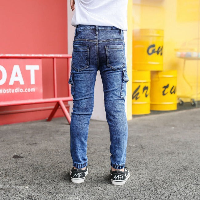 JUGEND CARGO JEANS SKINNY BLAU
