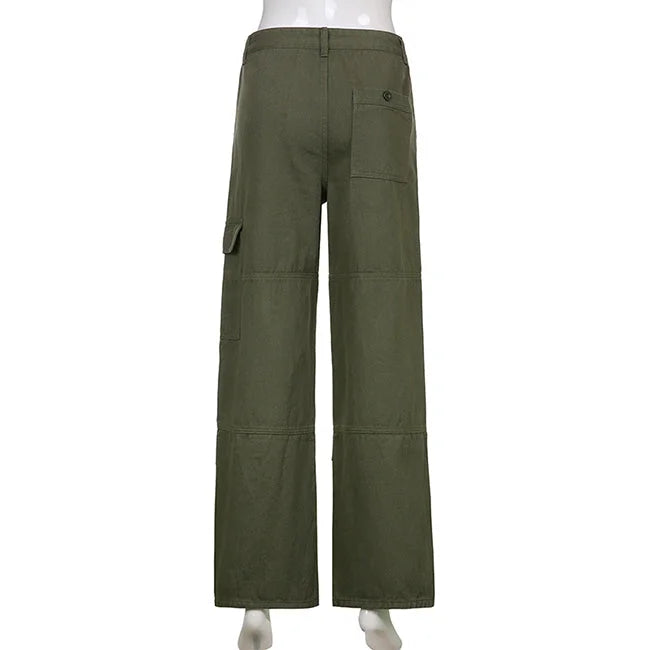 KHAKI CARGO JEANS DAMEN WEIT GESCHNITTEN