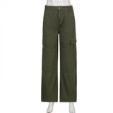 KHAKI CARGO JEANS DAMEN WEIT GESCHNITTEN