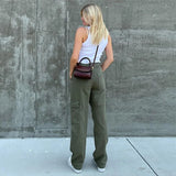 KHAKI CARGO JEANS DAMEN WEIT GESCHNITTEN