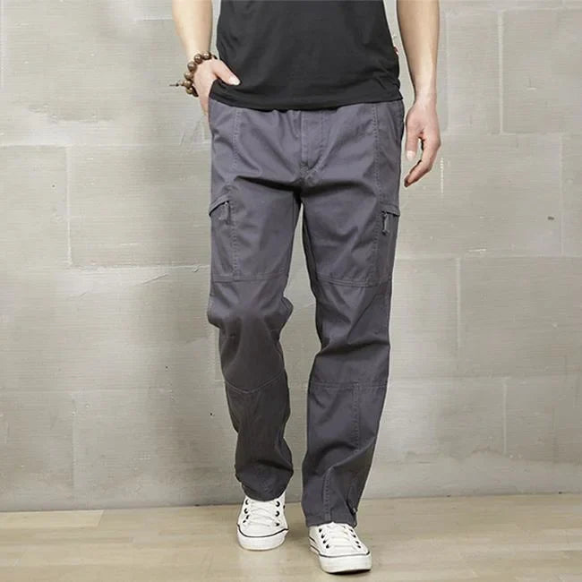 KLASSISCHE HERREN CARGO HOSE GROSSE GRÖSSE Grau / XS