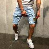 KURZE CARGO JEANS FÜR HERREN Blau / S