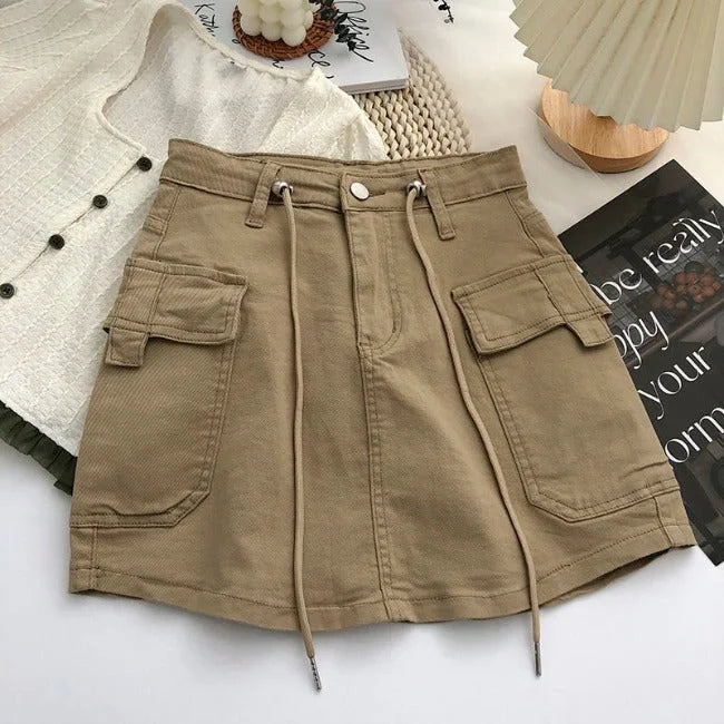 KURZER BRAUNER DAMEN CARGO ROCK