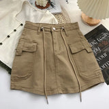 KURZER BRAUNER DAMEN CARGO ROCK