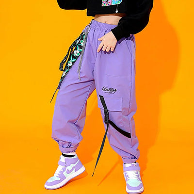 LILA MÄDCHEN CARGO HOSE Violett / 4 jahre