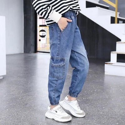 MÄDCHEN CARGO JEANS USED LOOK