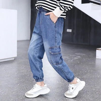 MÄDCHEN CARGO JEANS USED LOOK