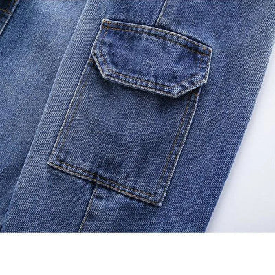 MÄDCHEN CARGO JEANS USED LOOK