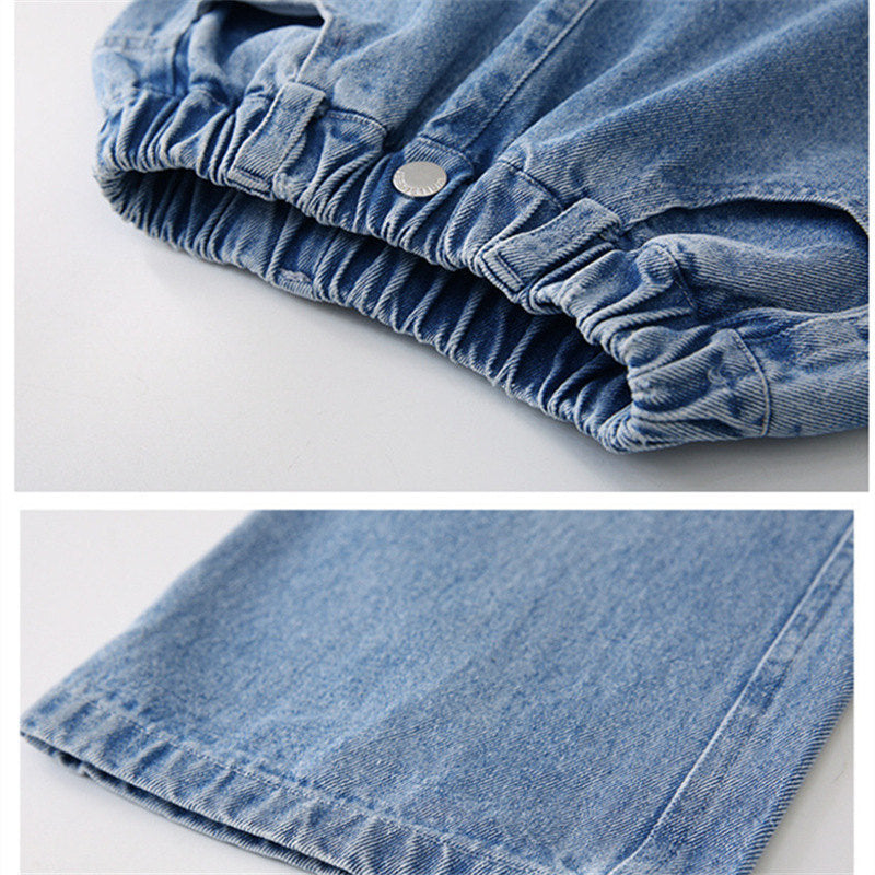 MÄDCHEN CARGO JEANS WEIT UND GERADE GESCHNITTEN