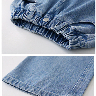 MÄDCHEN CARGO JEANS WEIT UND GERADE GESCHNITTEN