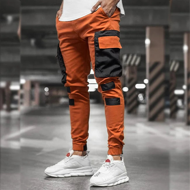 ORANGE CARGO HOSE MIT RIPPMUSTER Orange / S