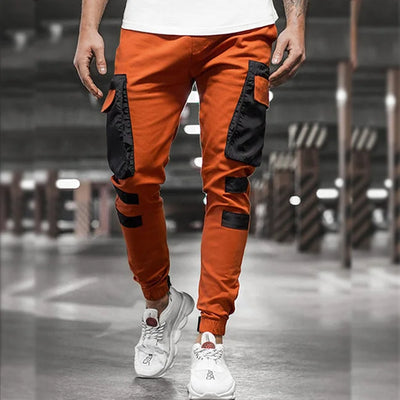 ORANGE CARGO HOSE MIT RIPPMUSTER