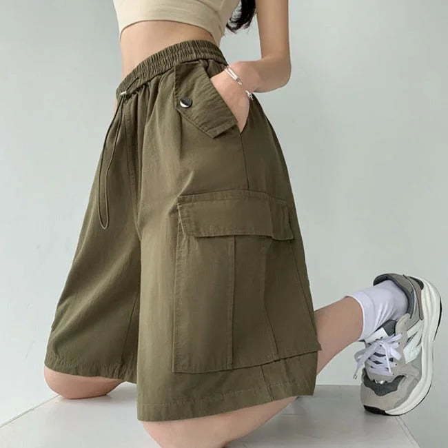 OVERSIZED CARGO SHORTS FÜR DAMEN IN ROSÉ Khaki / S