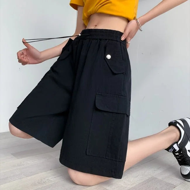 OVERSIZED CARGO SHORTS FÜR DAMEN IN ROSÉ Schwarz / S