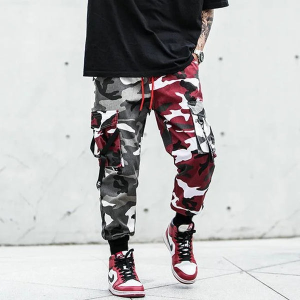 ROTE UND GRAUE CAMOUFLAGE CARGO HOSE Camouflage / XS