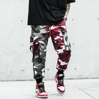 ROTE UND GRAUE CAMOUFLAGE CARGO HOSE Camouflage / XS