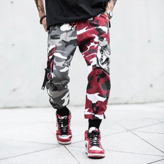 ROTE UND GRAUE CAMOUFLAGE CARGO HOSE