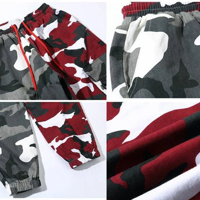 ROTE UND GRAUE CAMOUFLAGE CARGO HOSE