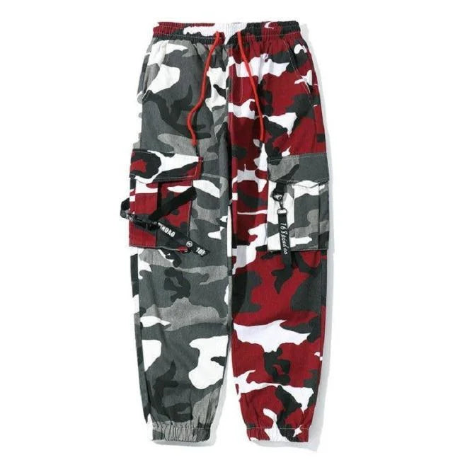 ROTE UND GRAUE CAMOUFLAGE CARGO HOSE