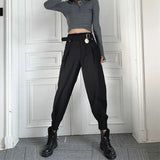 SCHICKE SCHWARZE DAMEN CARGO HOSE Schwarz / XS