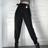 SCHICKE SCHWARZE DAMEN CARGO HOSE