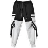 SCHWARZ WEISSE CARGO JOGGINGHOSE
