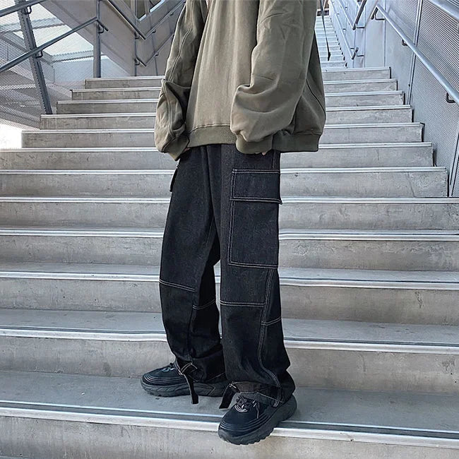 SCHWARZE CARGO HOSE CASUAL STYLE Schwarz / XS