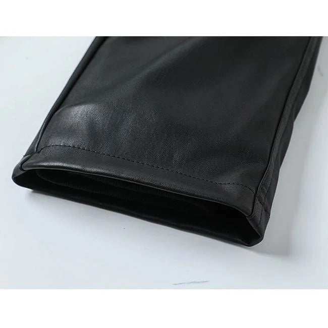 SCHWARZE CARGO HOSE LEDERIMITAT