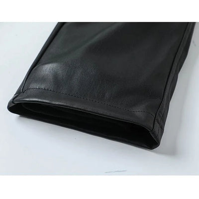 SCHWARZE CARGO HOSE LEDERIMITAT