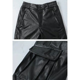 SCHWARZE CARGO HOSE LEDERIMITAT
