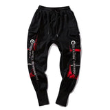 SCHWARZE CARGO HOSE MIT BÄNDERN
